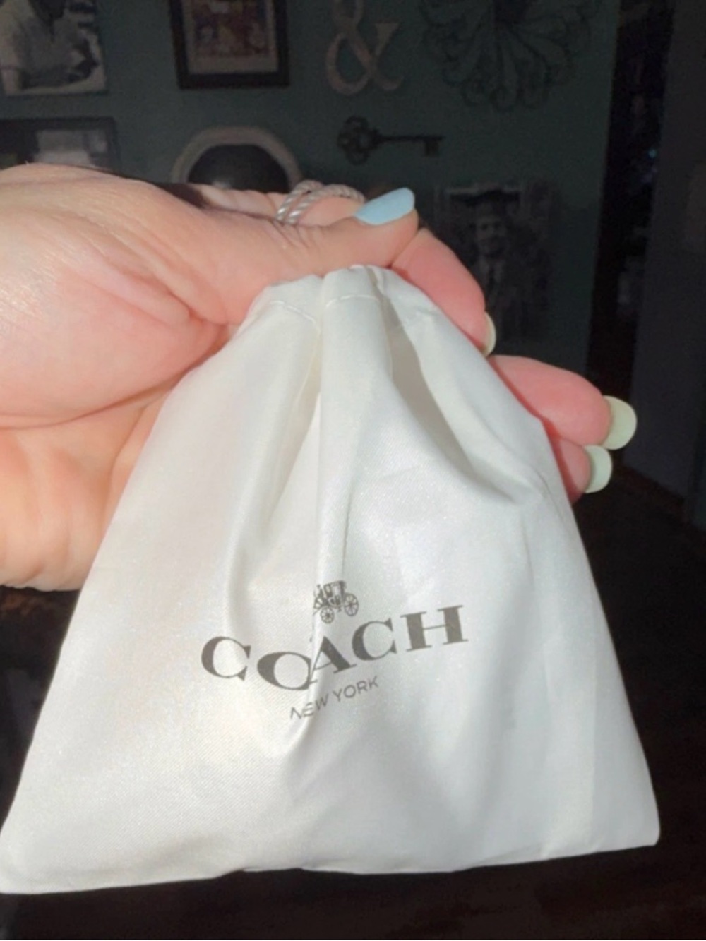 COACH Glitter Peach Keychain - Sparkling Copper/Gold TSITP - Picture 7 of 7